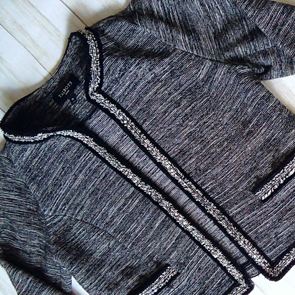 Talbots | Black and White Tweed Jacket